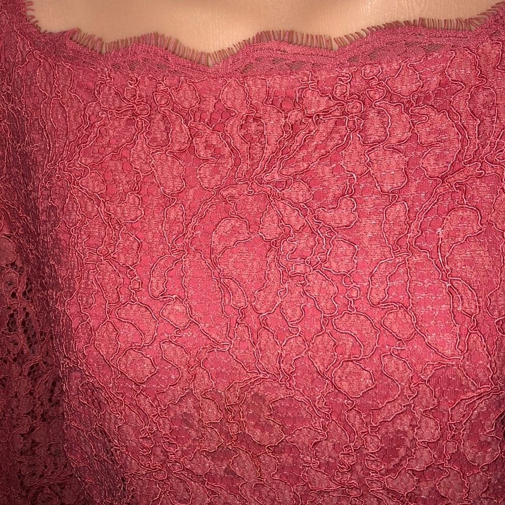 HP Adrianna Papell Coral Lace Event Dress | 14 - Picture 3 of 5